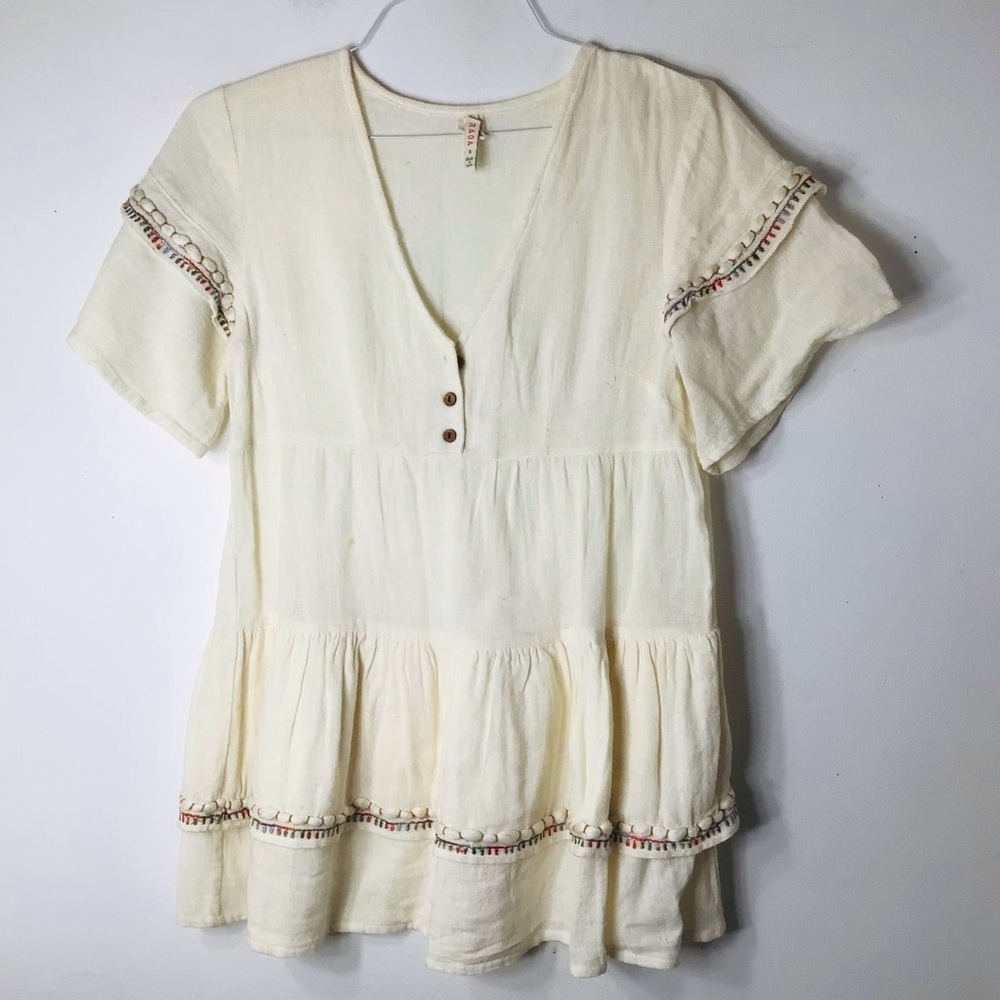 RAGA top women small boho embroidered
